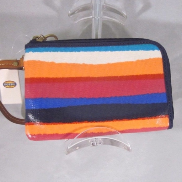 Fossil Bags Fossil Keyper Wristlet Purse Stripe Nwt Poshmark